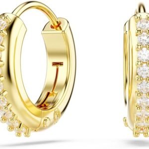 Swarovski Matrix Hoop Earrings – Gold-Tone Finished (Round Cut)