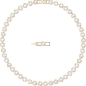 Swarovski Angelic All‑Around Necklace – Clear Round-Cut Crystals on Rose‑Gold Tone Finish