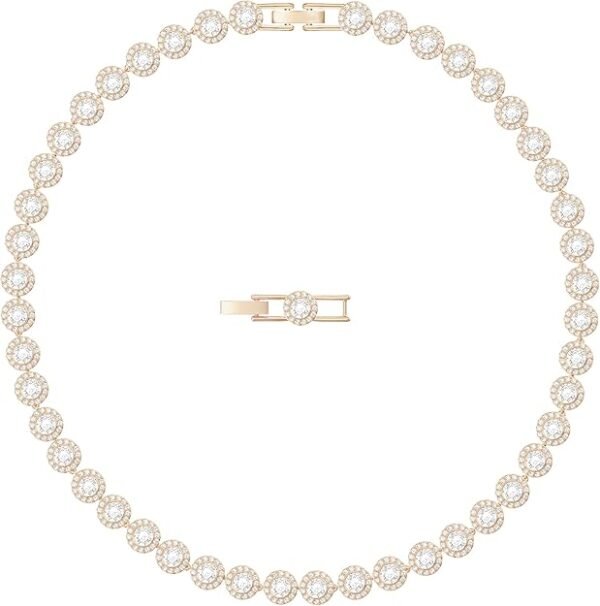 Swarovski Angelic All‑Around Necklace – Clear Round-Cut Crystals on Rose‑Gold Tone Finish