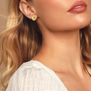 Spiritlele Gold Knot Heart Earrings – Cute & Lightweight Hypoallergenic Drops