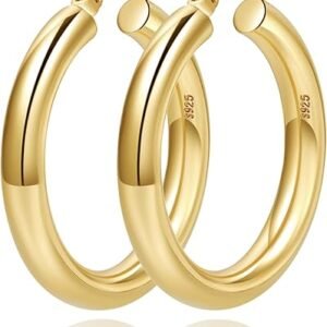 4 mm Thick Gold Chunky Hoop Earrings – Hypoallergenic Statement Hoops