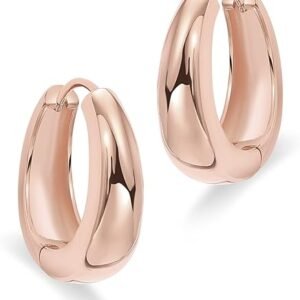 Pavoi 14K Gold Colored Lightweight Chunky Hoop Earrings – Hypoallergenic Statement Hoops