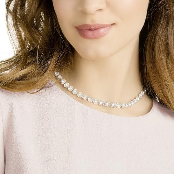 Swarovski Angelic All‑Around Necklace – Clear Round-Cut Crystals on Rose‑Gold Tone Finish - Image 2