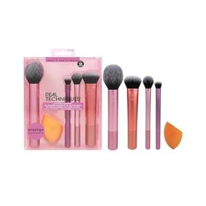 Real Techniques Everyday Essentials 5‑Piece Makeup Brush Set + Miracle Complexion Spongew