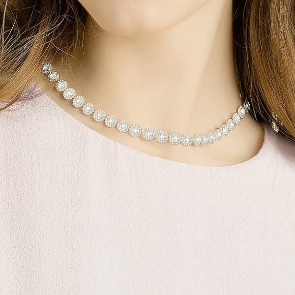 Swarovski Angelic All‑Around Necklace – Clear Round-Cut Crystals on Rose‑Gold Tone Finish - Image 3