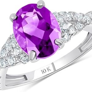 MAX + STONE 10K Gold Birthstone Statement Ring – Real 10Kt Gold Gemstone Cocktail Ring