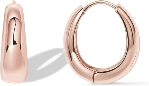 Pavoi 14K Gold Colored Lightweight Chunky Hoop Earrings – Hypoallergenic Statement Hoops - Image 3
